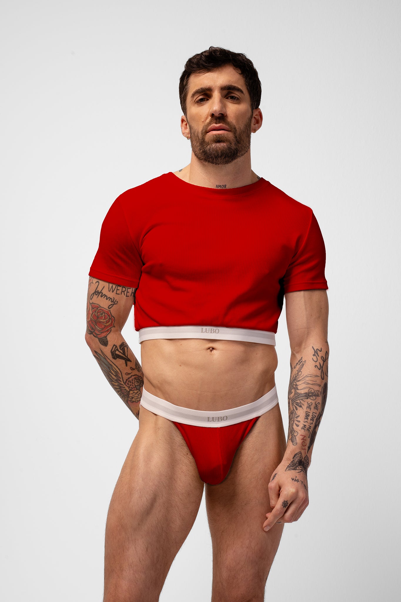 ORIGINAL RIBBED CROP TOP - RED