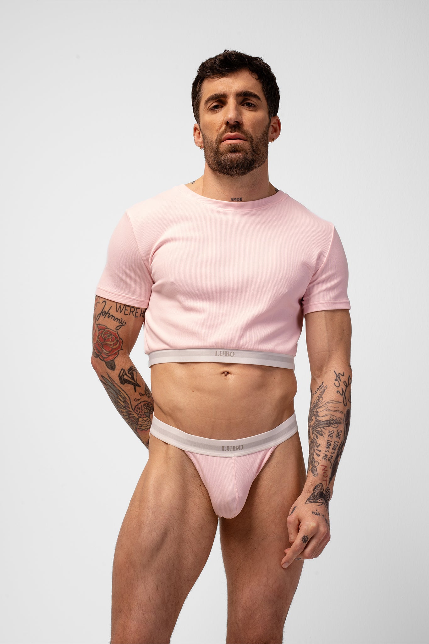 ORIGINAL GERIPPTES CROP-TOP - PINK