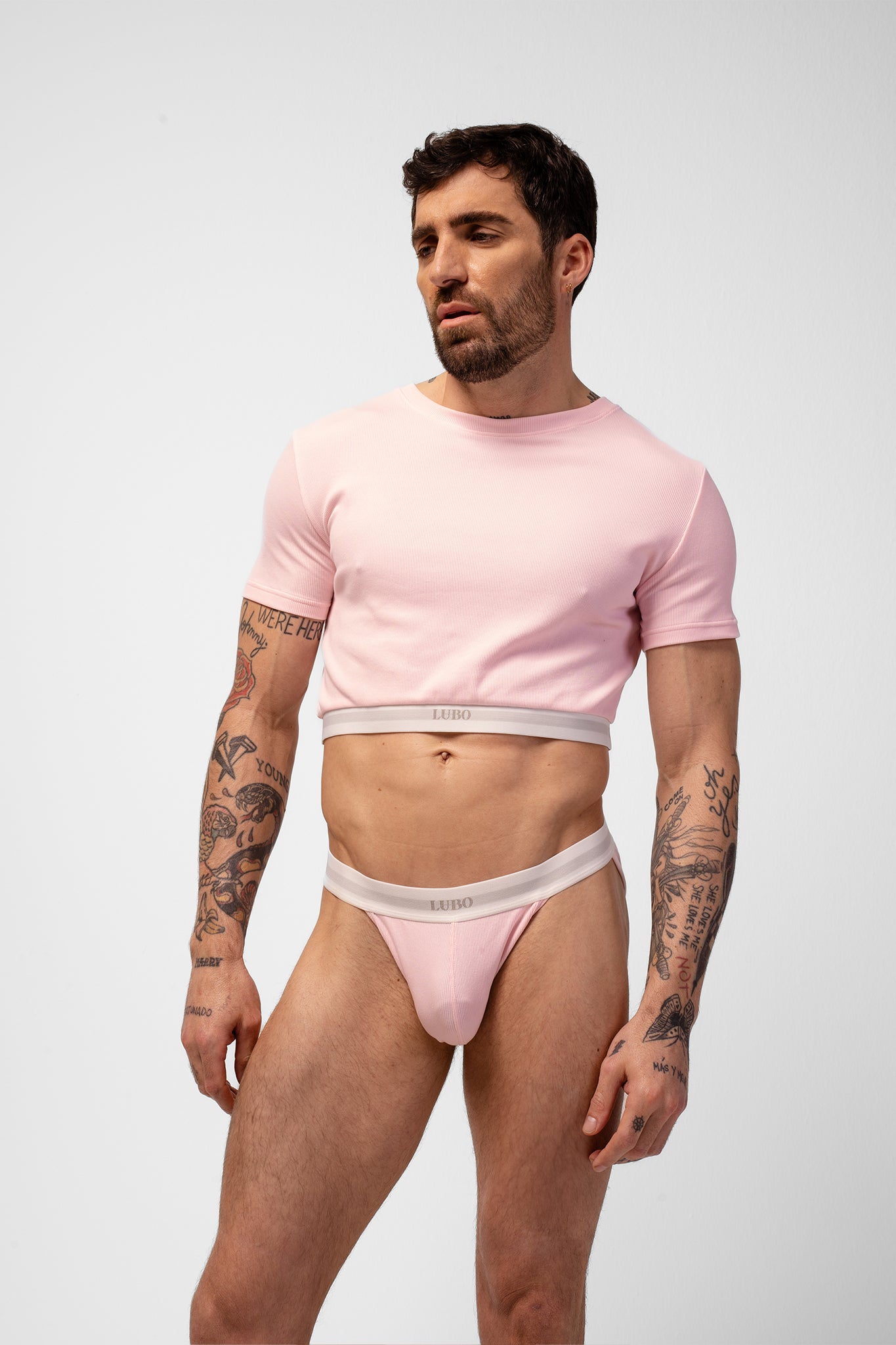 ORIGINAL GERIPPTES CROP-TOP - PINK