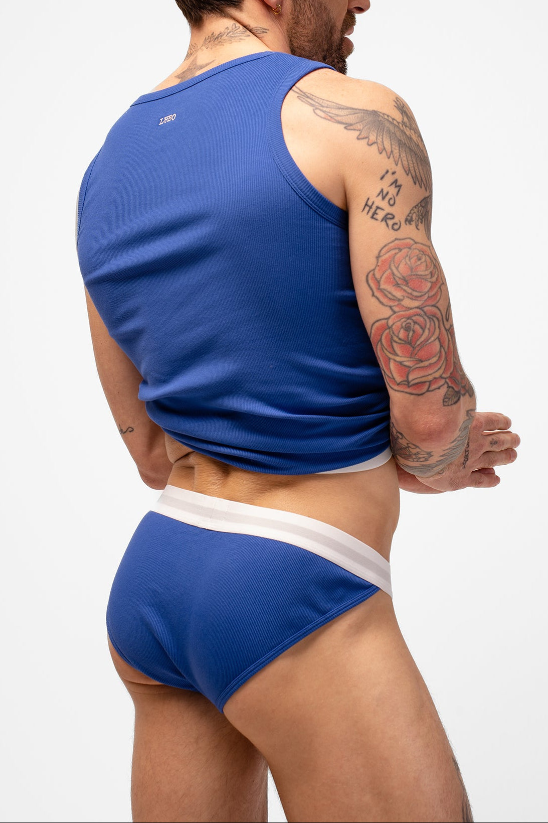ORIGINAL GERIPPTES TANK-TOP - BLAU