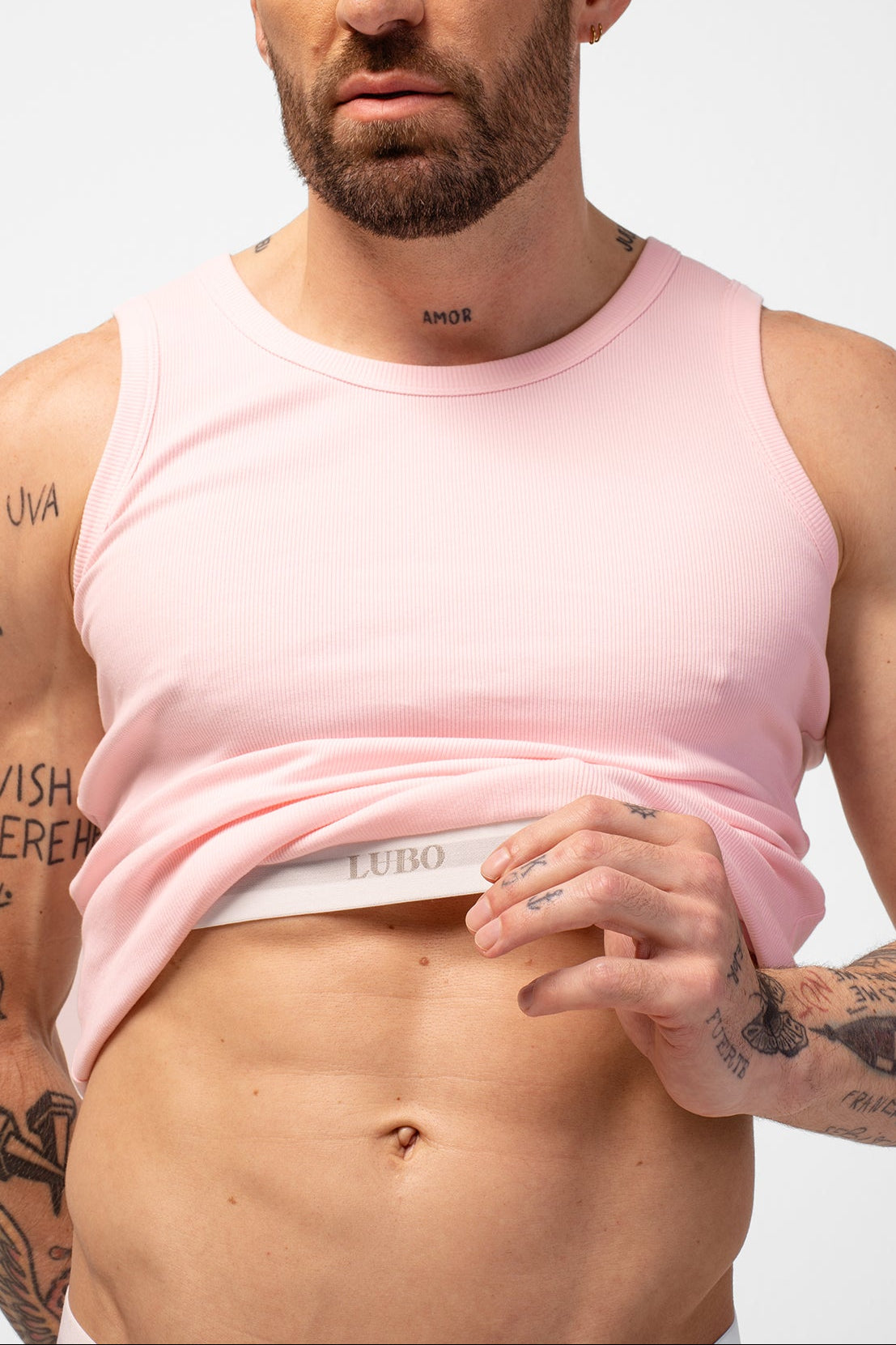 ORIGINAL GERIPPTES TANK-TOP - PINK