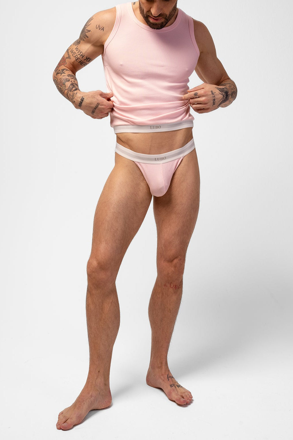 ORIGINAL GERIPPTES TANK-TOP - PINK