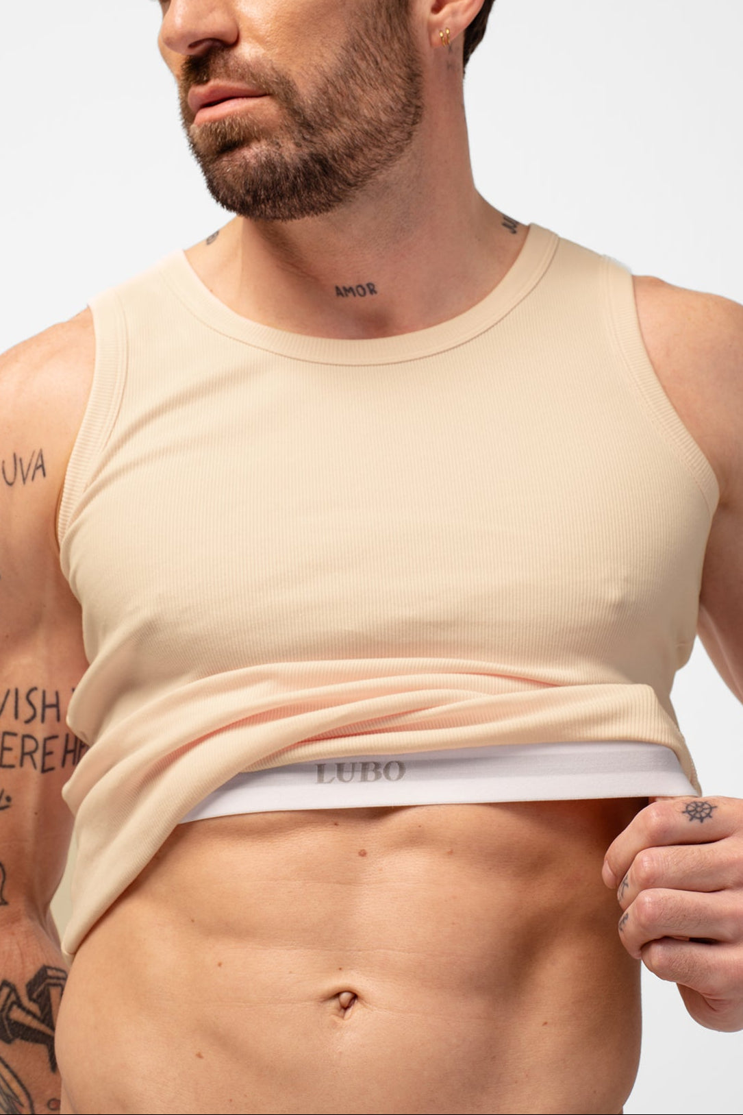 ORIGINAL GERIPPTES TANK-TOP - SAND